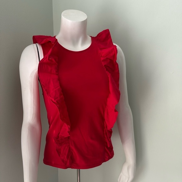 J.Crew red ruffle sleeveless blouse top XXS - Picture 1 of 6